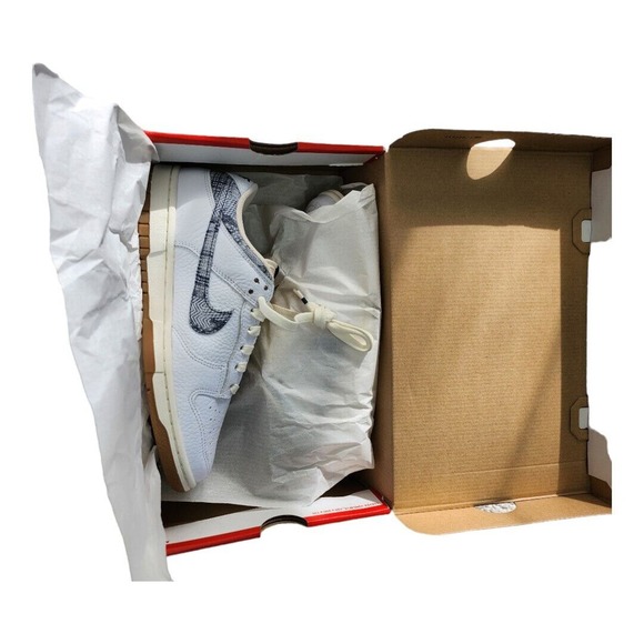 NEW Deadstock Nike Dunk Low Washed Denim Mens Size 8 Women's 9.5 FN6881-100 DS - Picture 3 of 12